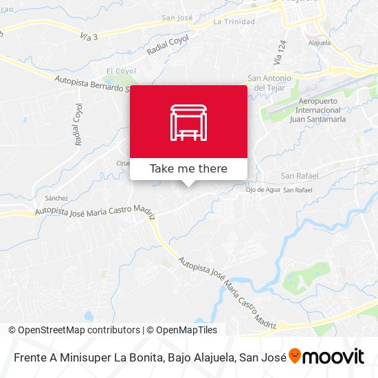Frente A Minisuper La Bonita, Bajo Alajuela map