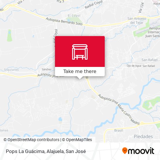 Mapa de Pops La Guácima, Alajuela