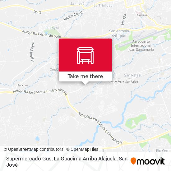 Supermercado Gus, La Guácima Arriba Alajuela map