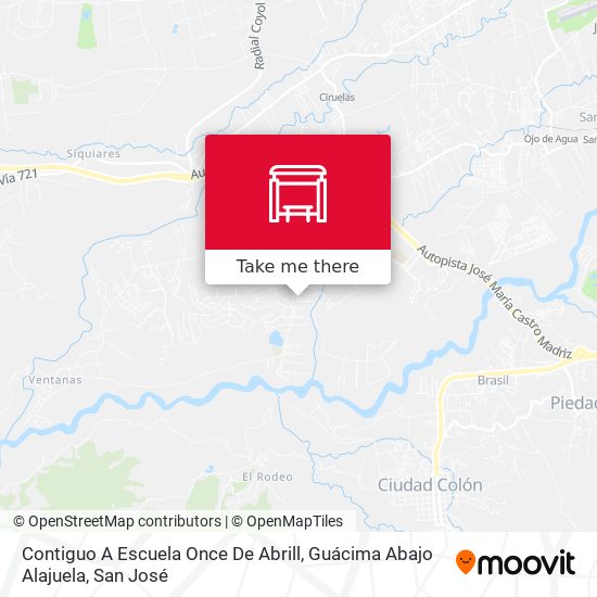Contiguo A Escuela Once De Abrill, Guácima Abajo Alajuela map