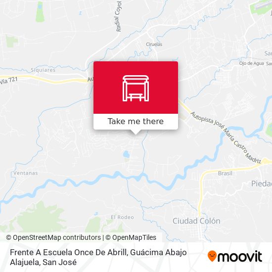 Frente A Escuela Once De Abrill, Guácima Abajo Alajuela map