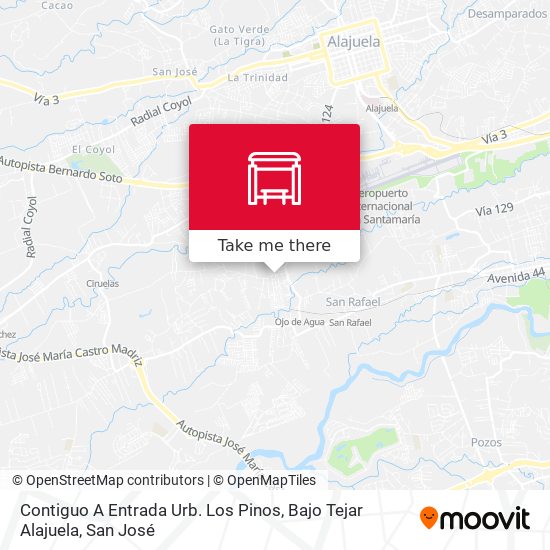 Contiguo A Entrada Urb. Los Pinos, Bajo Tejar Alajuela map