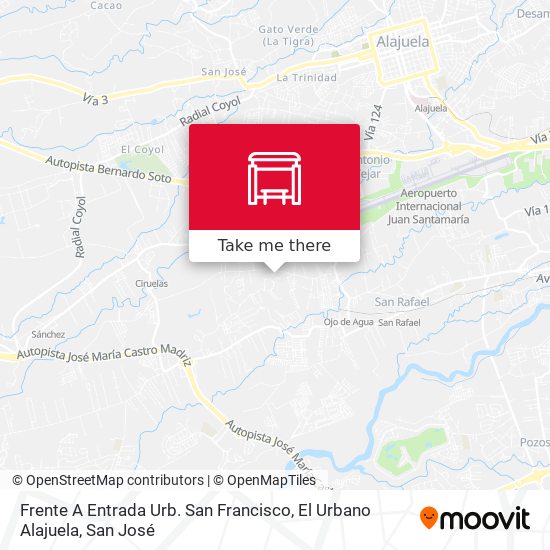 Frente A Entrada Urb. San Francisco, El Urbano Alajuela map