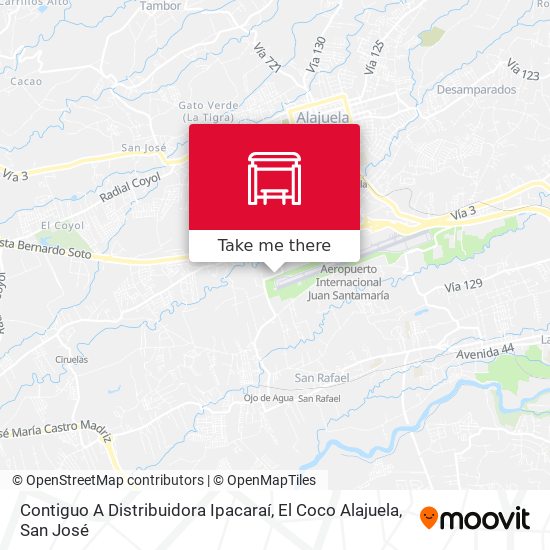 Contiguo A Distribuidora Ipacaraí, El Coco Alajuela map