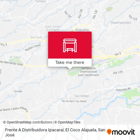 Frente A Distribuidora Ipacaraí, El Coco Alajuela map