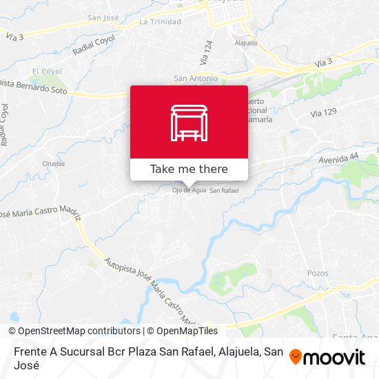 Frente A Sucursal Bcr Plaza San Rafael, Alajuela map