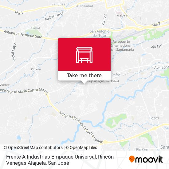 Frente A Industrias Empaque Universal, Rincón Venegas Alajuela map