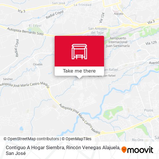Mapa de Contiguo A Hogar Siembra, Rincón Venegas Alajuela