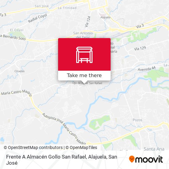Frente A Almacén Gollo San Rafael, Alajuela map