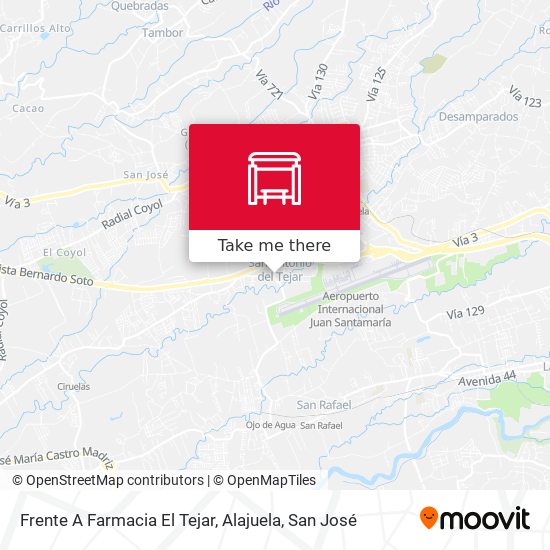 Mapa de Frente A Farmacia El Tejar, Alajuela