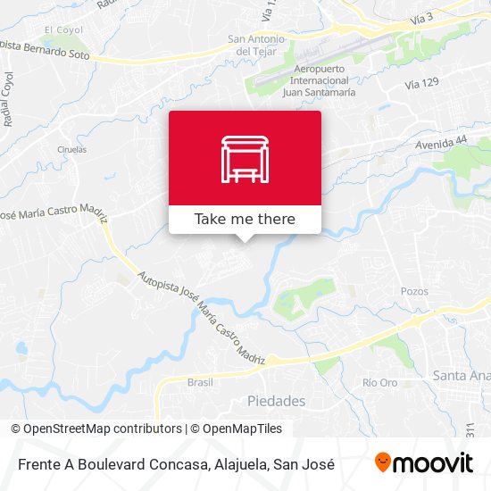 Mapa de Frente A Boulevard Concasa, Alajuela