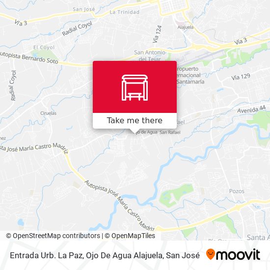 Entrada Urb. La Paz, Ojo De Agua Alajuela map