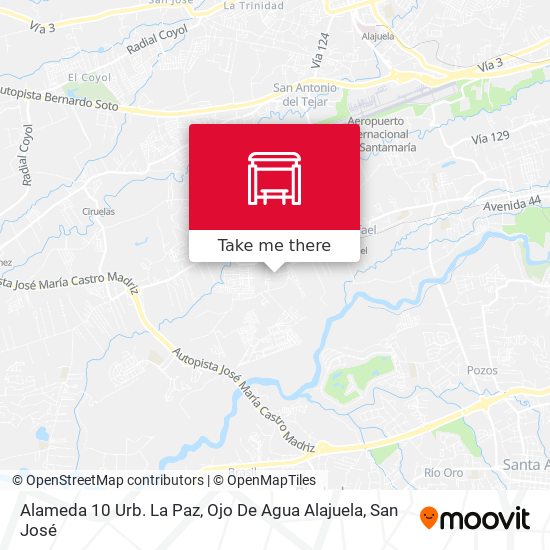 Alameda 10 Urb. La Paz, Ojo De Agua Alajuela map