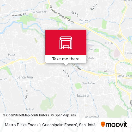 Mapa de Metro Plaza Escazú, Guachipelín Escazú
