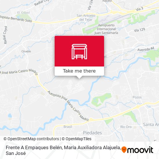 Frente A Empaques Belén, María Auxiliadora Alajuela map