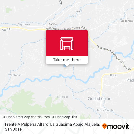 Mapa de Frente A Pulpería Alfaro, La Guácima Abajo Alajuela