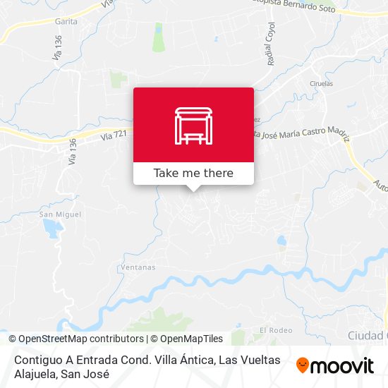 Contiguo A Entrada Cond. Villa Ántica, Las Vueltas Alajuela map