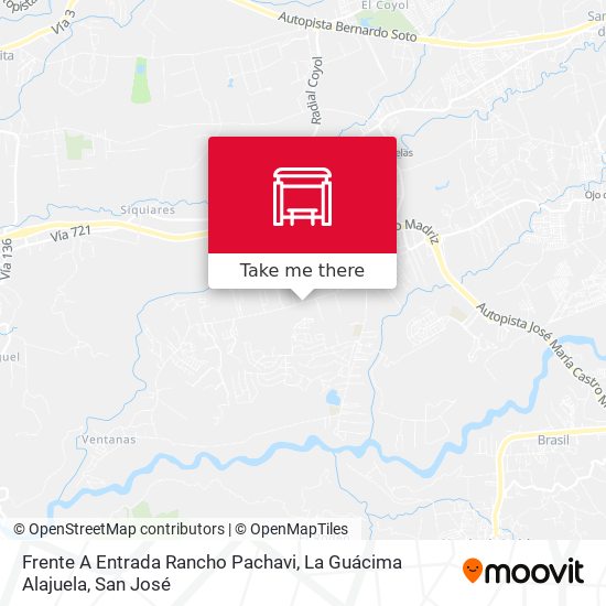 Mapa de Frente A Entrada Rancho Pachavi, La Guácima Alajuela