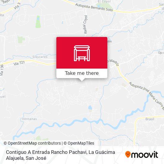 Mapa de Contiguo A Entrada Rancho Pachavi, La Guácima Alajuela