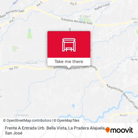 Frente A Entrada Urb. Bella Vista, La Pradera Alajuela map