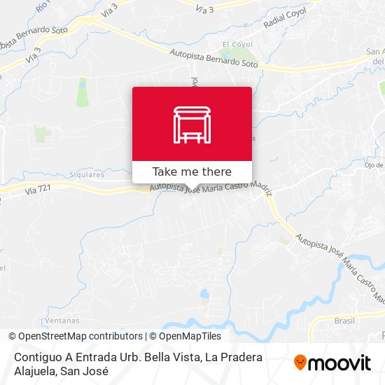 Contiguo A Entrada Urb. Bella Vista, La Pradera Alajuela map