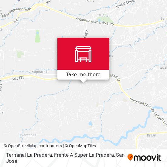 Mapa de Terminal La Pradera, Frente A Super La Pradera