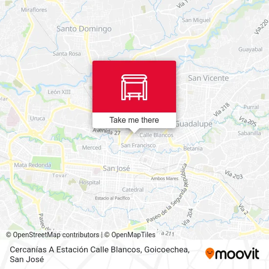 Mapa de Cercanías A Estación Calle Blancos, Goicoechea