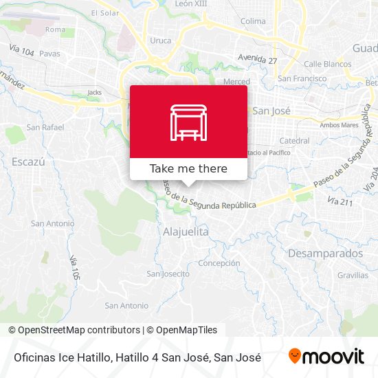 Mapa de Oficinas Ice Hatillo, Hatillo 4 San José
