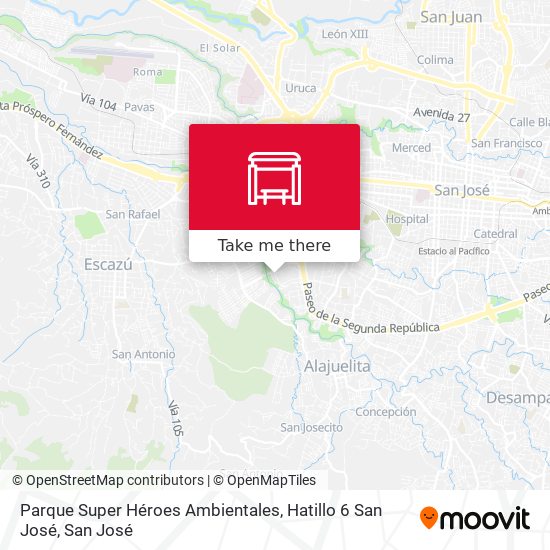 Parque Super Héroes Ambientales, Hatillo 6 San José map