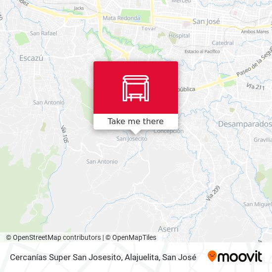 Cercanías Super San Josesito, Alajuelita map