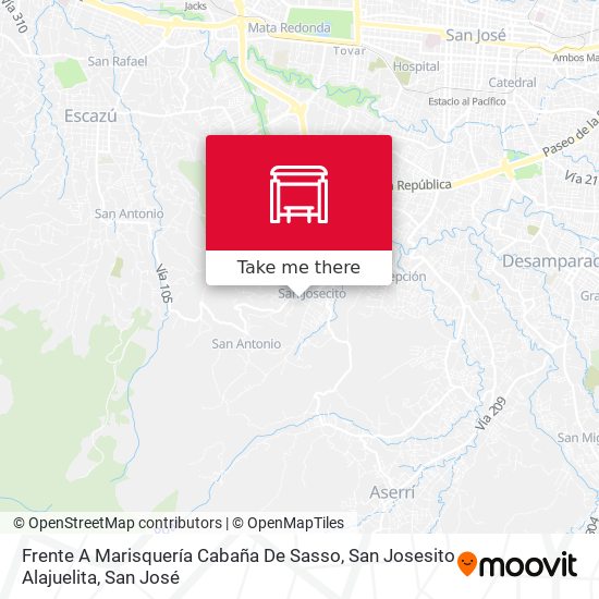 Frente A Marisquería Cabaña De Sasso, San Josesito Alajuelita map