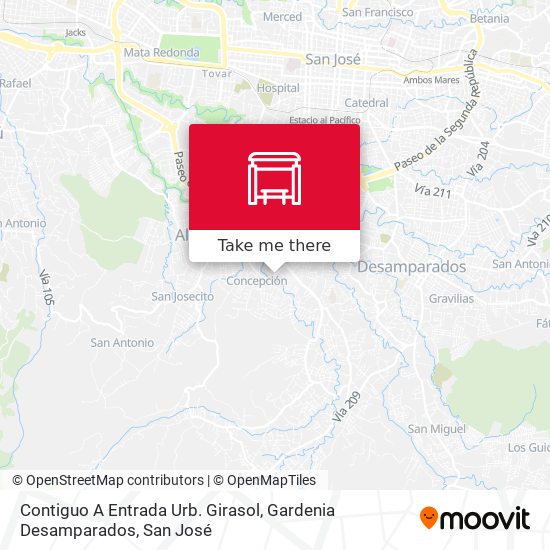 Mapa de Contiguo A Entrada Urb. Girasol, Gardenia Desamparados