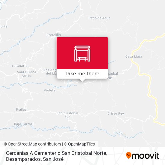 Mapa de Cercanías A Cementerio San Cristobal Norte, Desamparados