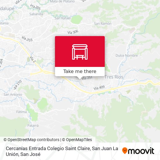 Cercanías Entrada Colegio Saint Claire, San Juan La Unión map