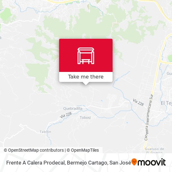 Frente A Calera Prodecal, Bermejo Cartago map