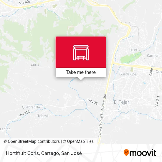 Hortifruit Coris, Cartago map