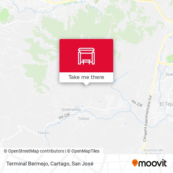 Terminal Bermejo, Cartago map