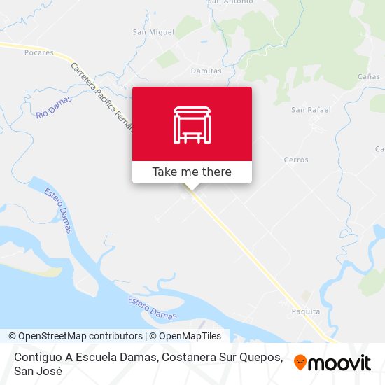 Mapa de Contiguo A Escuela Damas, Costanera Sur Quepos