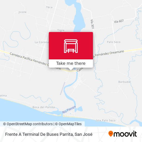 Frente A Terminal De Buses Parrita map
