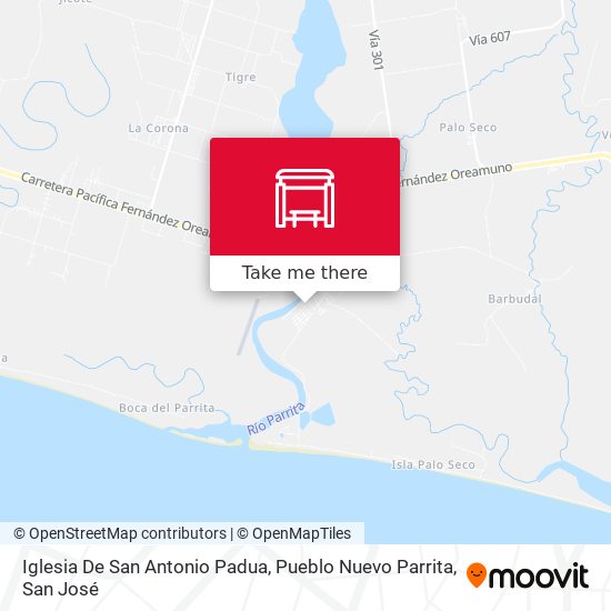 Mapa de Iglesia De San Antonio Padua, Pueblo Nuevo Parrita