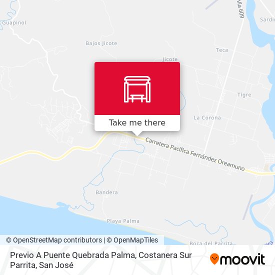 Previo A Puente Quebrada Palma, Costanera Sur Parrita map
