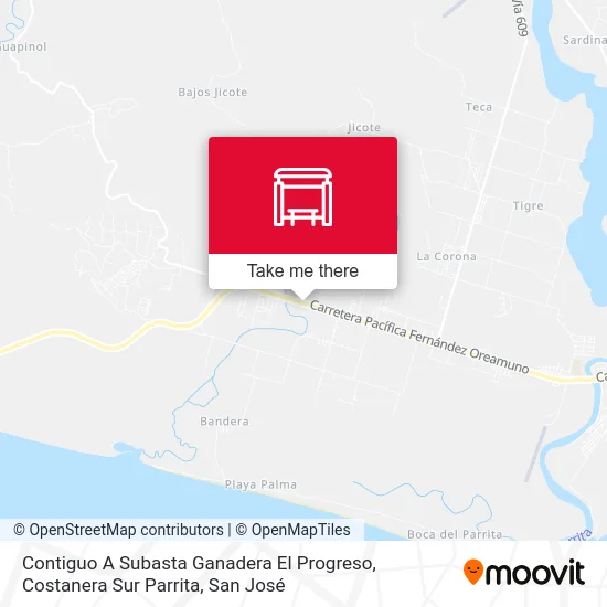 Contiguo A Subasta Ganadera El Progreso, Costanera Sur Parrita map