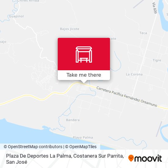 Plaza De Deportes La Palma, Costanera Sur Parrita map