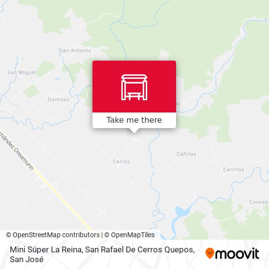 Mini Súper La Reina, San Rafael De Cerros Quepos map