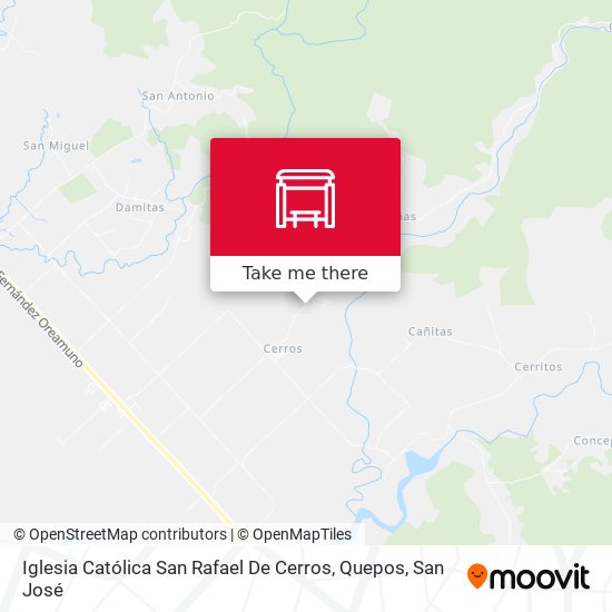 Iglesia Católica San Rafael De Cerros, Quepos map