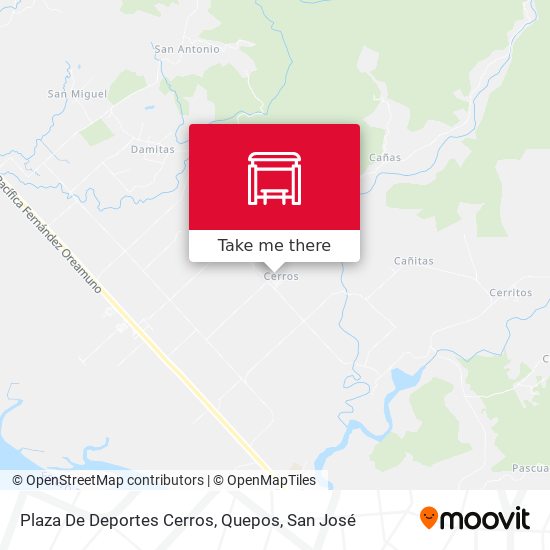 Plaza De Deportes Cerros, Quepos map