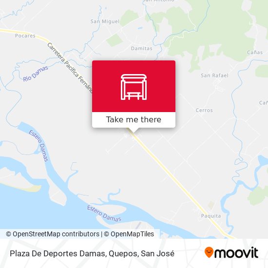 Mapa de Plaza De Deportes Damas, Quepos