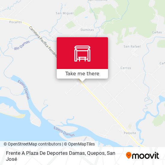 Frente A Plaza De Deportes Damas, Quepos map
