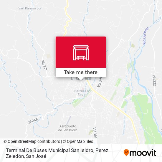 Terminal De Buses Municipal San Isidro, Perez Zeledón map
