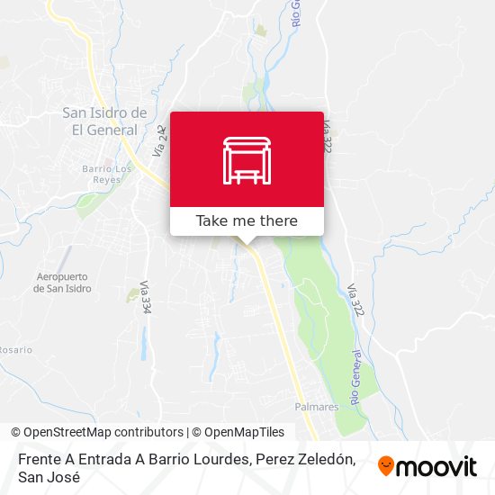Frente A Entrada A Barrio Lourdes, Perez Zeledón map